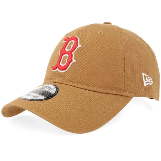 New Era - MLB Beige unconstructed Kasket - Boston Red Sox 9TWENTY Light Bronze/Red/White Dad Cap @ Hatstore