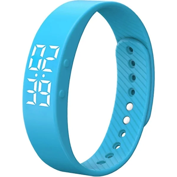 Fitnessur til kvinder mænd skridttæller ur skridttæller kalorie tæller afstand teenagere ur alarm digital fitness tracker blå