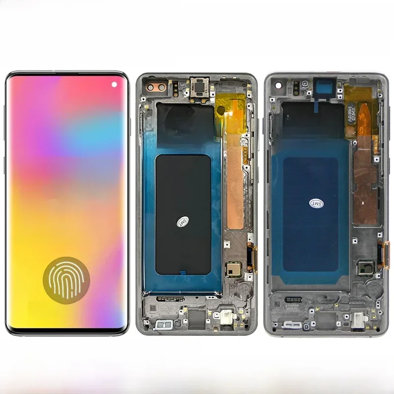 AliExpress - S10 plus bildschirm mit finger abdrücken, für samsung galaxy s10 g975f lcd display digitaler touchscreen mit rahmen für samsung s10