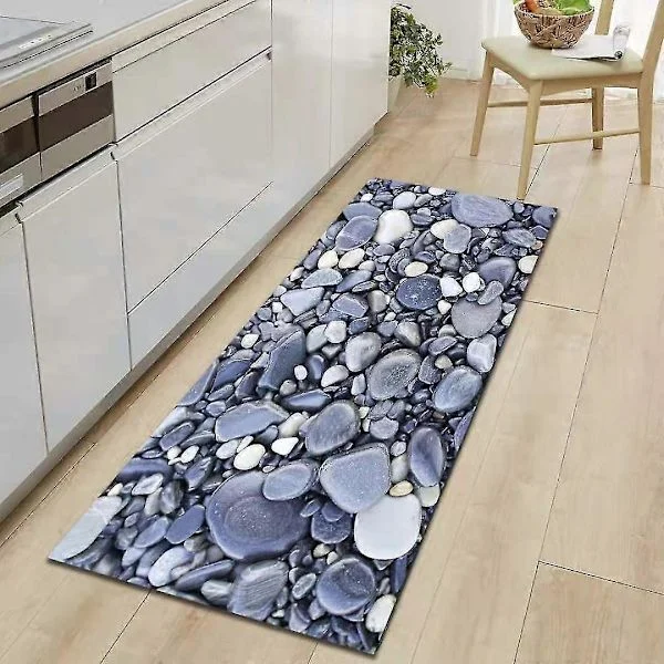 Non-slip 3D Printed Kitchen Mat with Stone Motif - Soft Entrance Mat Area Rug 40x60cm 16x24inch_tfrf