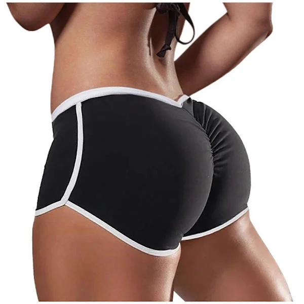 Rbaofujie Spandex-joogashortsit taskuilla naisille, matalavyötäröiset treenishortsit