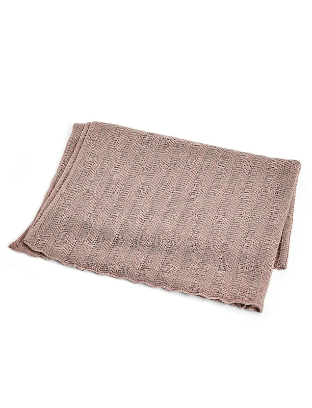 SMALLSTUFF Baby Blanket Fishbone Merino Wool Powder, Børn & Forældre, Sengetøj, Dyner & Puder, Øvrigt