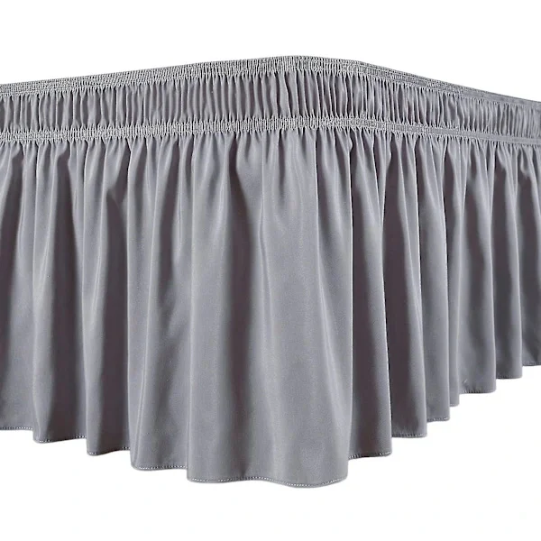 Päiväpeitto Silkkisen ylellinen kääre päiväpeitto Helppo istuvuus Haalistumaton röyhelö Joustava Harmaa Harmaa Harmaa XL
