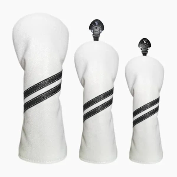Premium 3PCS Golf Headcovers Set med utbytbara taggar, mjukt skyddande foder för Driver Fairway Hybrid, universell passform för män