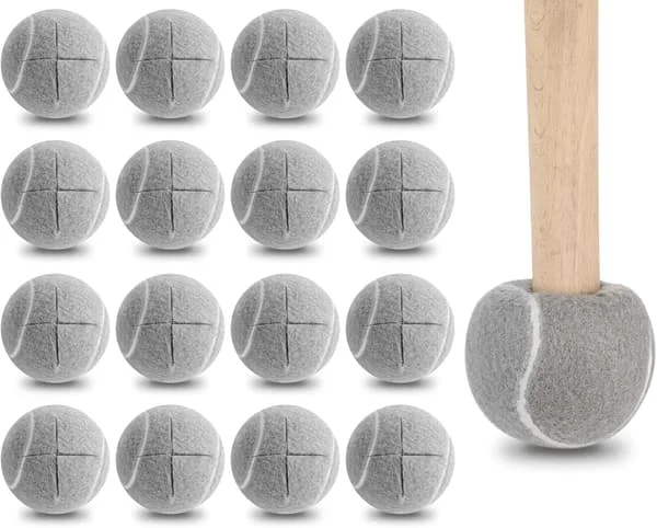 16 Pieces Tennis Balls for Chairs, Tennis Ball Chair Leg Protectors for Furniture Legs, for Classroom Floor Protection, Chair Table Leg Protectors