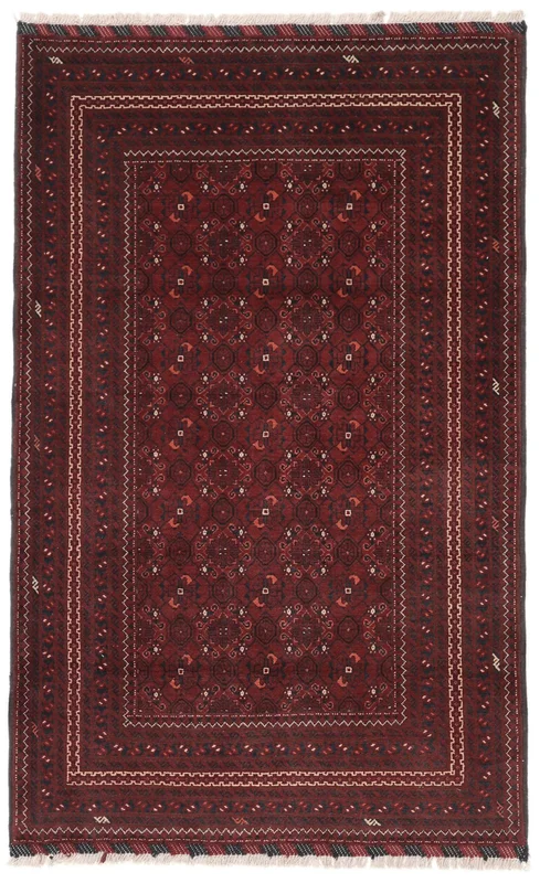 Kunduz Rug Hand Knotted 110X175 Black/Dark Red