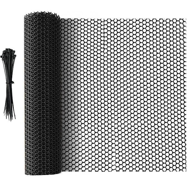 Plastgjerdenett - 40cm*3m hønsenetting Katte Hund Fugl Anti-Fall for Kjæledyr Hage Mesh Plante med 20 Faste Stropper for Hunder, Katter, Kyllinger og 