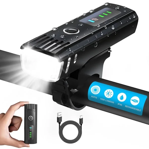 LED Cykellampa | USB Uppladdningsbar Cykellampa (Fram och Bak) | Vattentät Cykellampa
