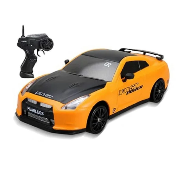 100% Ny Opgraderet Rc Drift Bil, 1:24 Fjernbetjening Høj Hastighed Race Drifting Biler, 2.4ghz 4wd Elektrisk Sport Racing Hobby Legetøjsbil - Gul
