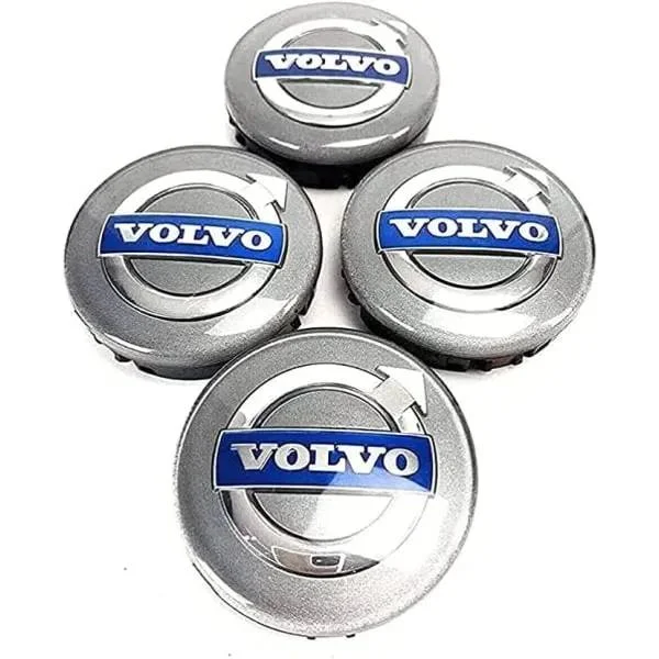 Volvo 02- 64MM 4-pack Centrumkåpor Volvo Silver i en storlek