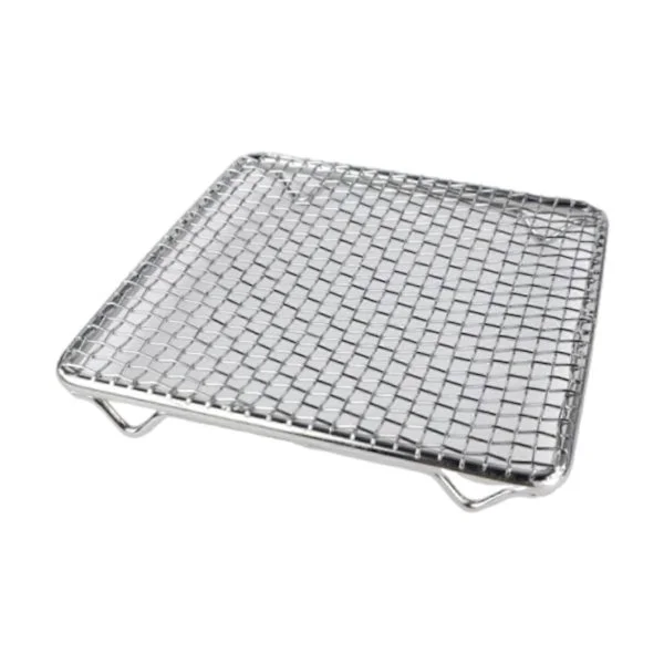 Grillrist i rustfritt stål, japansk, 13 cm firkantet BBQ-nett for jevn varme og oljedrenering