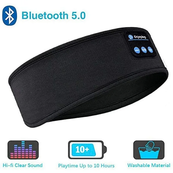 Wireless Stereo Headband Headphones for Running, Sleeping and Music - Black