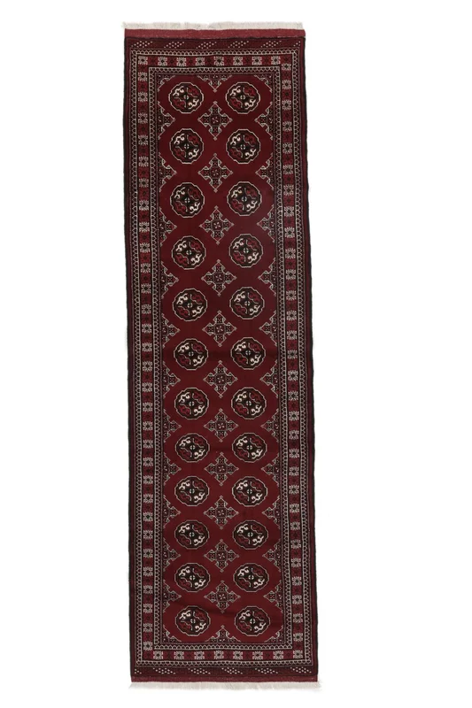Orientalischer Turkaman Teppich 86X290 Läufer Schwarz (Wolle, )