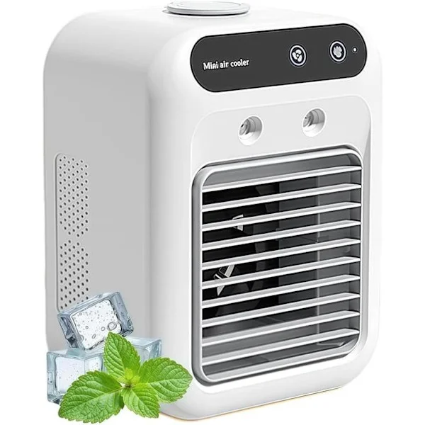 USB Ladattava Mini Ilmastointilaite, Kannettava Tuuletin, Pöytätuuletin Kotiin ja Toimistoon, Mini AC