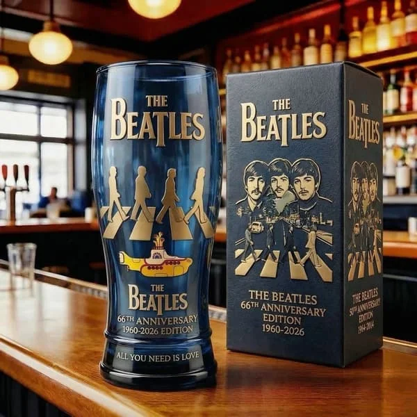 Jubileumsølglass Flagg Flaskedesign Whiskykopp Bar Fest Drikkegave 425ml*Beatles glass blå* Beatles glass blue