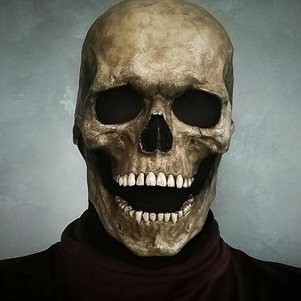 Halloween Maske Helhovede Kranie Maske, 3D Halloween Kranie Maske Voksen Latex Maske Skelet Læskige Masker til Cosplay Jul {Mørk urørlig mund}