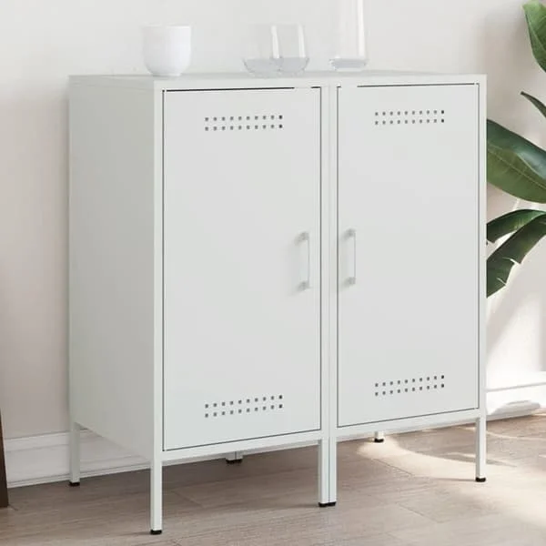 vidaXL Bufféer 2 st, Skåp med ben, Skåp med dörrar, Förvaringsmöbler Vardagsrum Sovrum, Vit 36x39x79 843023