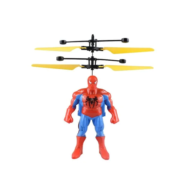Spiderman Anime Figur Induksjonsfly Hengende Flygende Spiderman Iron Man Hulk Fjernkontroll Fly Leke Barnebursdagsgave