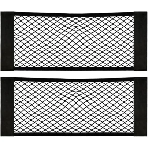 2-pack Bil Bagageutrymmesorganisatör Förvaringsväska, Mocka Kardborrestängning, 60x25cm, Elastisk Förvaringsväska