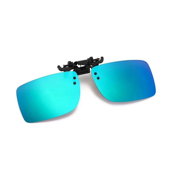 Clip-on Sunglasses Blue Mirror Lenses 43x60mm