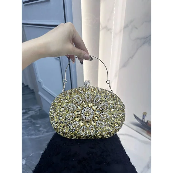 Solsikke Clutchveske For Kvinner Elegant Rhinestone Aftenveske Håndveske For Formelle Anledninger Bryllupsfest Gallakjole Stilig Skinnende