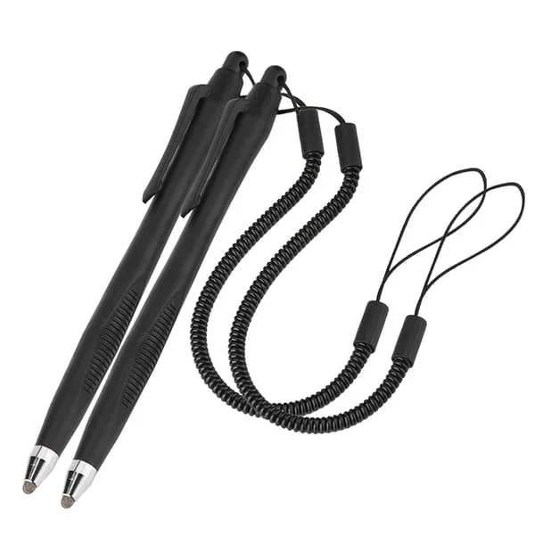 2 stk. Universal pekepenn for berøringsskjerm med spiralledning, nettbrett, telefon, fin spiss, stylus penn for jevn maling og tegning