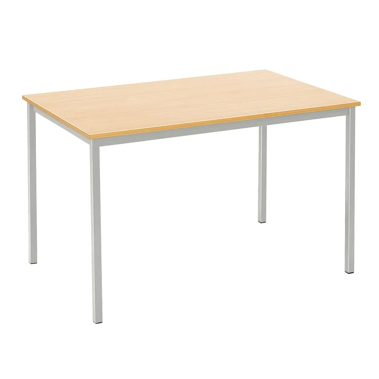 Kantinebord JAMIE, L1200 B800 H735 mm, bøk laminat, grått stativ