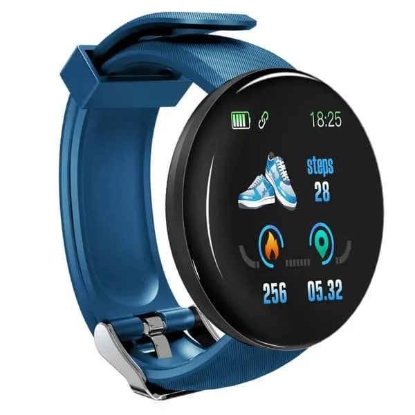 D18 Smartklokke Herre Dame Smartwatch Blodtrykk Vanntett Digitale klokker Sport Fitness Tracker Klokke for Apple Watch-bånd