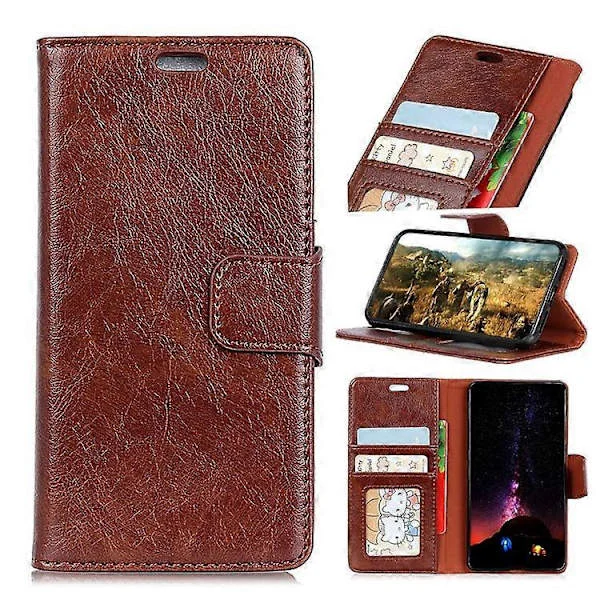 Beskyttende telefoncover kompatibelt med Samsung Galaxy A7 (2018) Nappa tekstur splitlæder flip folio cover stødsikker telefon skal