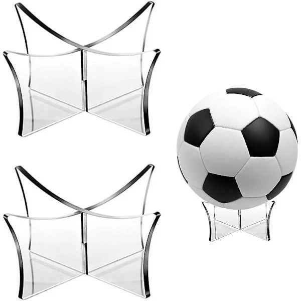 Bollställ, fotbollsdisplayställ, rugbybollställ, basketbollställ, transparent akrylbollbas akrylställ för fotboll basket volleyboll
