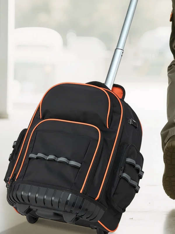 AliExpress - SucceBuy Sac à dos à outils roulant de 110 lb, sac à outils à roulettes de 14/15 pouces sur roulettes avec 45/72 poches, organisateurs de