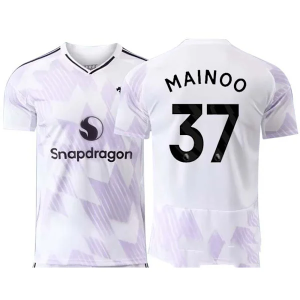 25-26 Manchester United F.C. Bortedrakt Hvit NO.37 MAINOO Fotballklubb Bortedrakt Fotball T-skjorte S-2XL