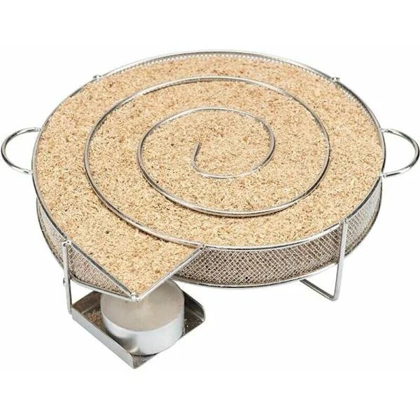 Spiralformad kallrök - Spånrök - rökgenerator - för rökning i klotgrill - rund -