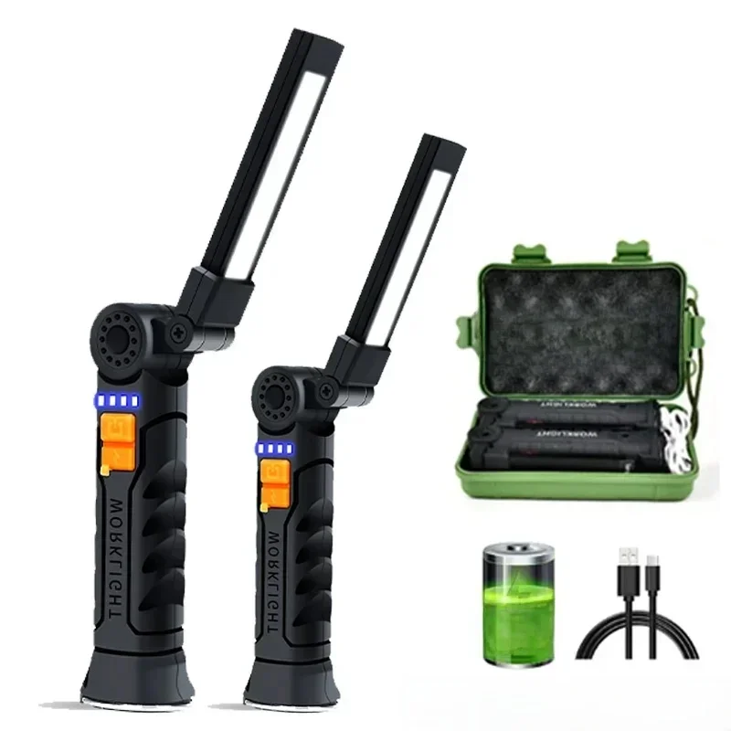 AliExpress - Nouvelle lampe de poche LED COB Portable lanterne magnétique lampe suspendue lampe de travail Rechargeable USB avec batterie intégrée 