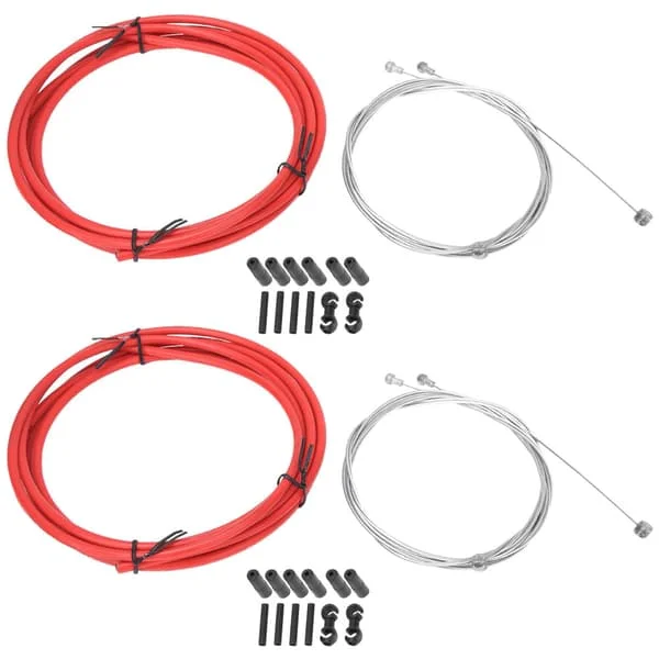 Rødt Cykel Gear Kabel Wire Hus Sæt Skifte Kit