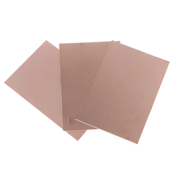 3 st 10x15cm Enkelsidig PCB Kopparklädd Laminatskiva FR4 1.5mm För DIY Projekt