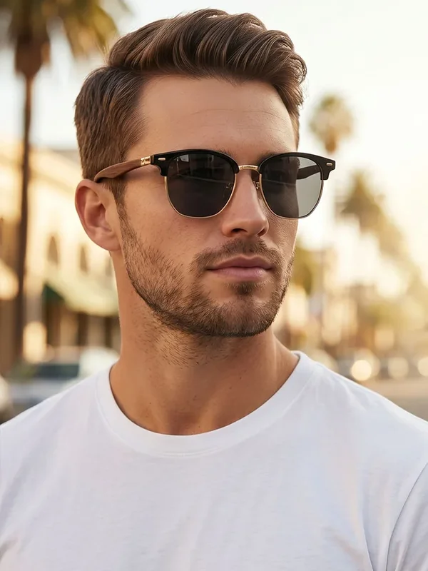 AliExpress - Polarisierte Sonnenbrille für Herren, Halbrandlose Vintage Retro Sonnenbrille für Damen, Trendige Urlaubs-Modebrille, Gafas De Sol Hombre