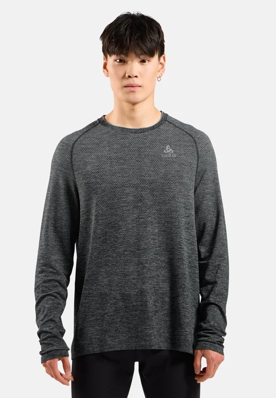 Odlo Men's Essential Seamless Long-Sleeve Running T-Shirt, S, green