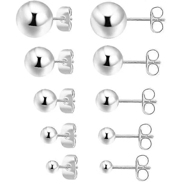 /EA/ Örhängen i sterlingsilver för kvinnor, små örhängen för flera piercingar 5 par