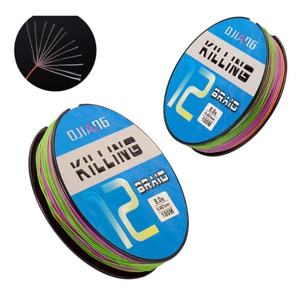 100m 12-strängad PE flätlina Multicolor 10m per färg Anti-bite Låg vattenmotstånd Hög känslighet Storlekar 1.5/2.0 2.0