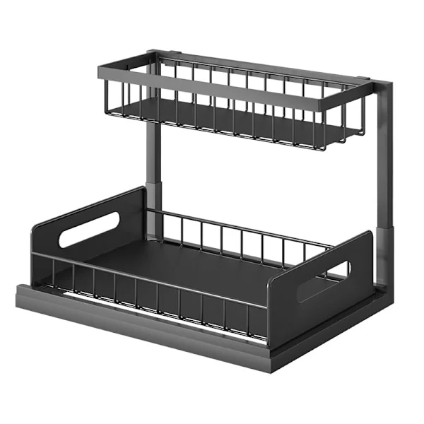 Under Vask Organizer og Oppbevaring, 1 Pakke Utrekkbar Skap Organizer Utskyvbar Vask Hylle Skap Oppbevaringshyller, Under Vask Oppbevaring
