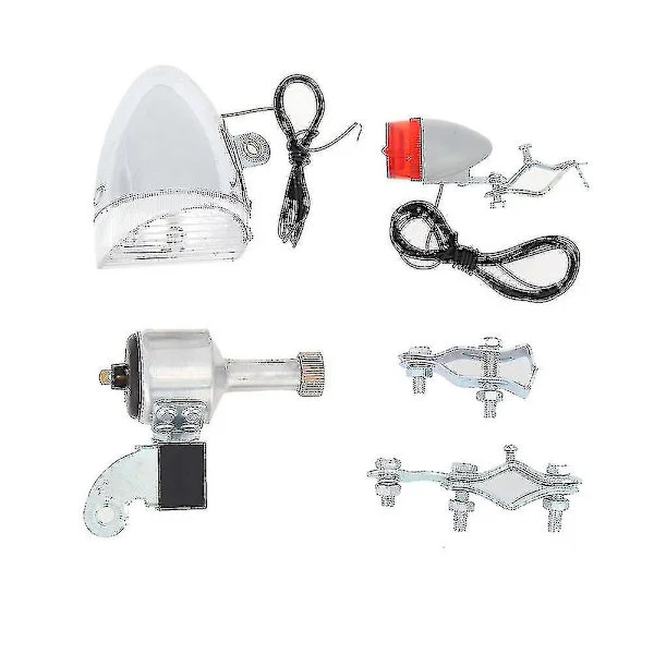 Cykel Dynamo Ljus Set Framlampa Baklampa Led Cykellampa Motori Cykel Friktion Dynamo Gene