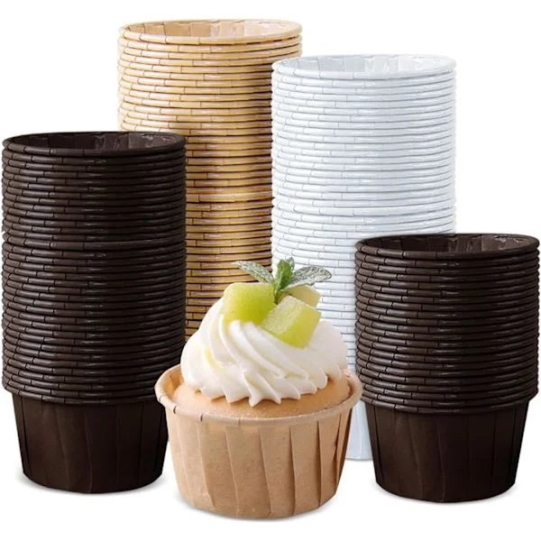 150 st Cupcakeformar, Muffinsformar, Mini Muffinsformar, Engångs Bakformar, Tårtdekorationer för Bröllop, Födelsedag, Fest, Komönster, Vit
