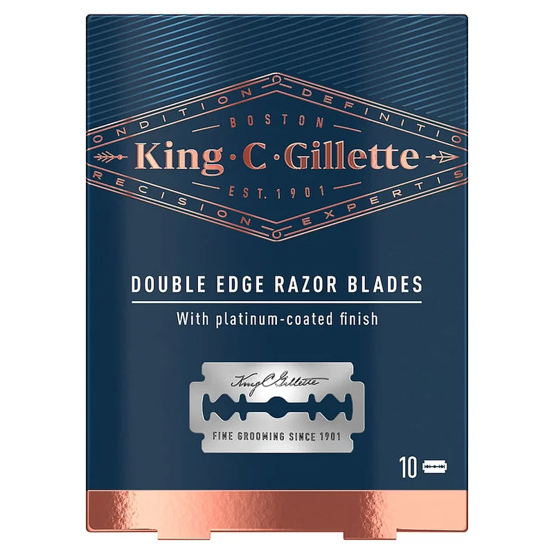 Gillette King C. Gillette blade til Double Edge 10 stk, Mænd, Barbering, Skrabere & Blade
