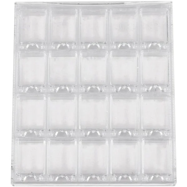 20 rum akryl makeup organizer neglelak opbevaringsboks gennemsigtig display organizer holder til negle rhinsten perler boks gennemsigtig