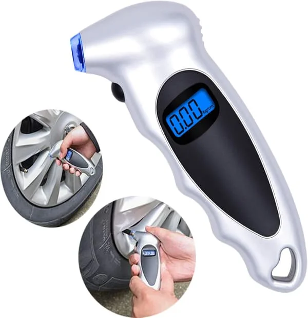 Rengaspainemittari, digitaalinen rengaspainemittari, 150 PSI 4 parametria, rengaspainemittari 4 venttiilihatulla ja syvyydellä autoon, moottoripyörään