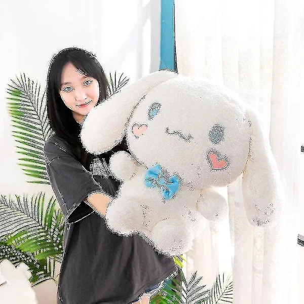 Sanrio Fluffy Cinnamoroll Plys Bamse Stor Legetøj Fyldt Anime Mocha Mælk Blød Dukke