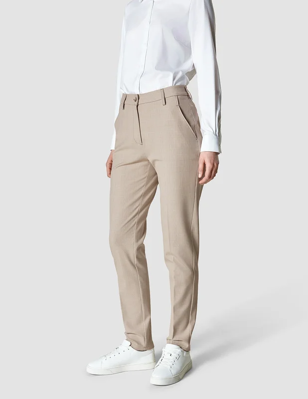 Shaping New Tomorrow - Damen - Essential Pants - Toffee Check - Tapered Fit - Größe 24/28