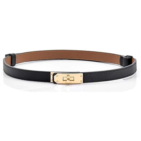 Women's Slim Belt Solid Color Alloy Twist Lock Adjustable Belt Thin Belt for Dress Jeans Jacket
