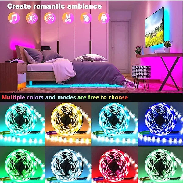 10M LED Strip, 5050 RGB LED Strip, Multicolor Flexible LED Strip